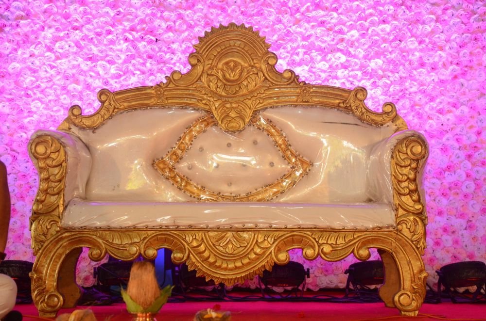 Bridal seat, floral wall